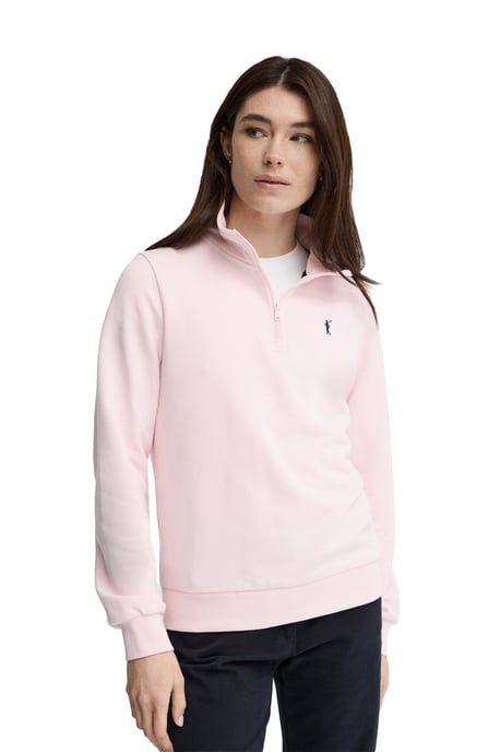 Roze sweater met ritssluiting en Rigby Go-logo - Image 2