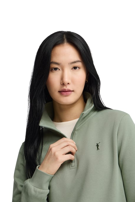 Bleekgroene sweater met ritssluiting en Rigby Go-logo - Image 4