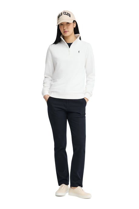 Witte sweater met ritssluiting en Rigby Go-logo - Image 3