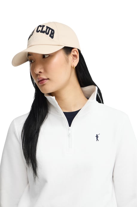 Witte sweater met ritssluiting en Rigby Go-logo - Image 4