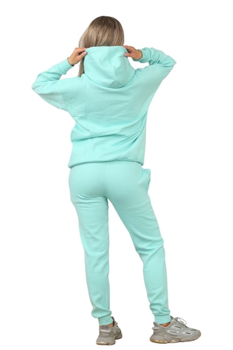 Womens Mint Pullover Tracksuit Hooded Set Hoodie Long Sleeve - Image 3