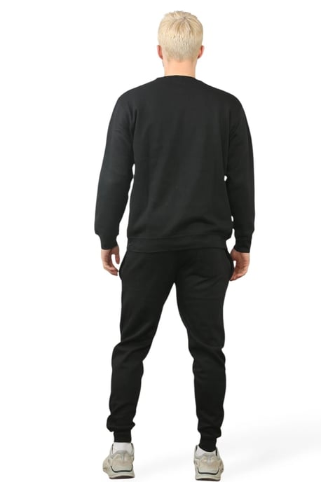 Crewneck Tracksuit Mens Black Fleece Jumper Sweatshirts Jogging Bottoms - Image 5