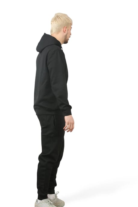 Hooded Tracksuit Mens Black Fleece Jumper Jogging Bottoms - Image 4