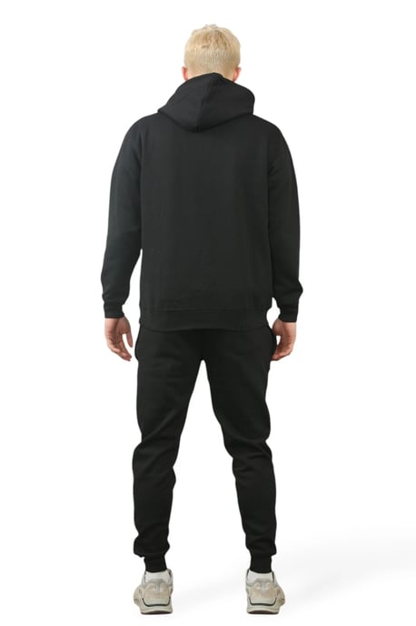 Hooded Tracksuit Mens Black Fleece Jumper Jogging Bottoms - Image 6