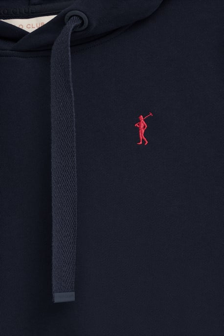 Marineblauwe hoodie met regular fit en geborduurd Rigby Go-logo - Image 3