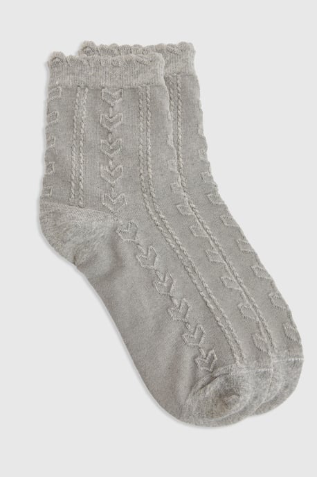 Scallop Edge Openwork Knitted Socks - Image 4