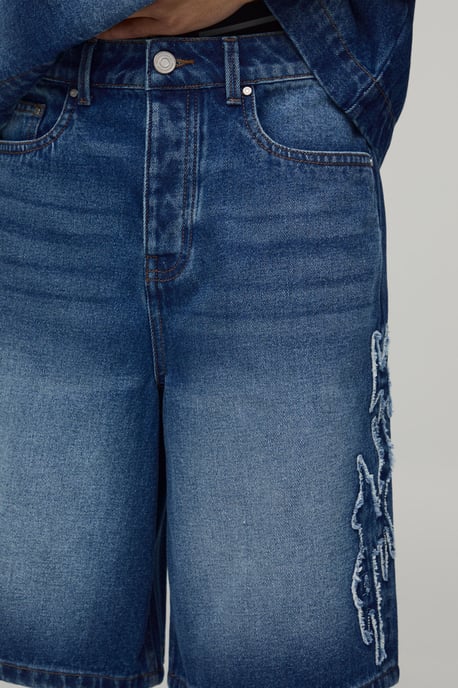 Parachute Applique Denim Jorts - Image 3