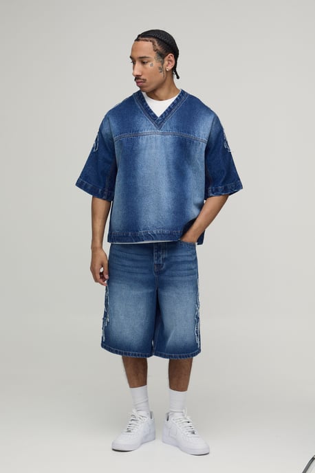 Parachute Applique Denim Jorts - Image 4