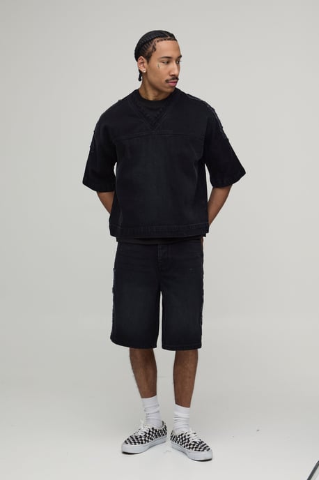 Parachute Applique Denim Jorts - Image 4