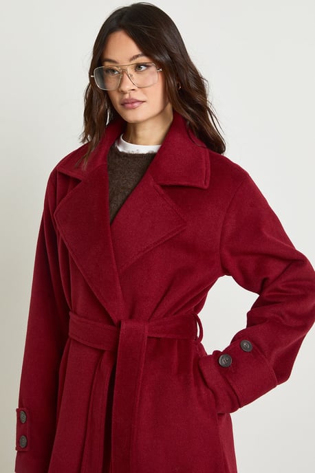 Tall Belted Wool Blend Coat - Image 4