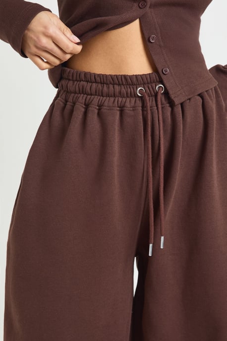 Petite Rib Button Through Long Sleeve Top Tracksuit - Image 4