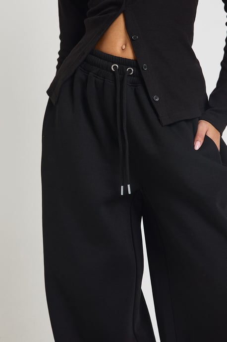 Rib Button Through Long Sleeve Top Tracksuit - Image 4