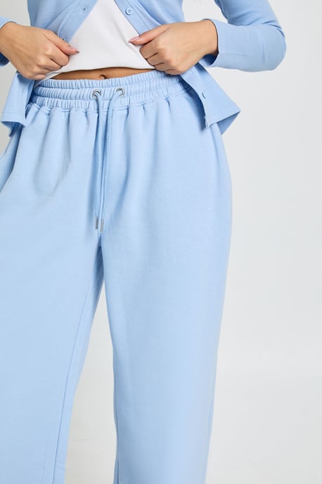 Rib Button Through Long Sleeve Top Tracksuit - Image 4