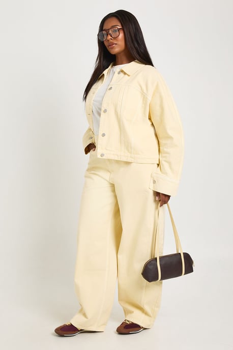 Plus Mid Waist Twisted Seam Barrel Leg Jean - Image 3