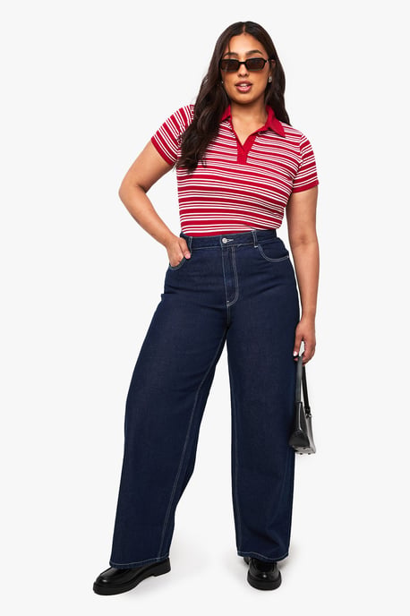 Plus Mid Waist Baggy Fit Jean - Image 1