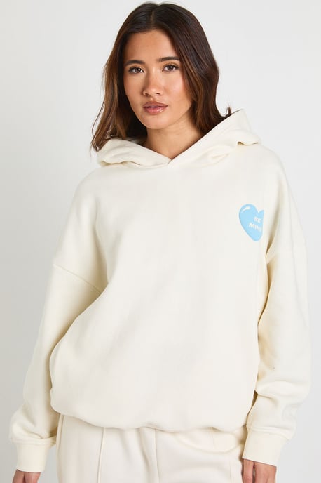 Love Heart Graphic Oversized Puff Print Hoodie - Image 1