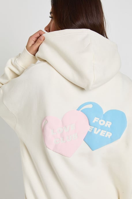 Love Heart Graphic Oversized Puff Print Hoodie - Image 4