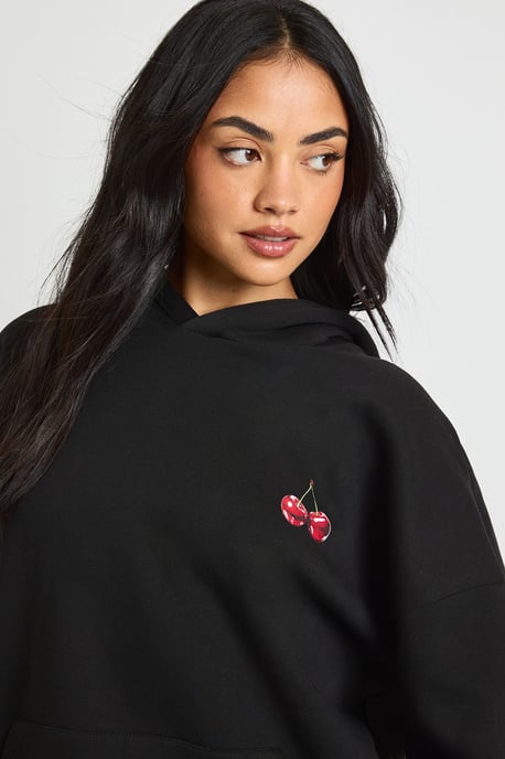 Cherry Print Oversized Hoodie - Image 4