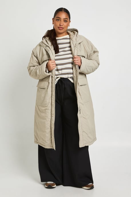 Plus Long Line Parka Jacket - Image 1