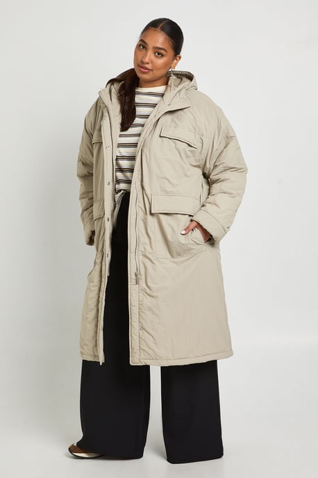 Plus Long Line Parka Jacket - Image 3