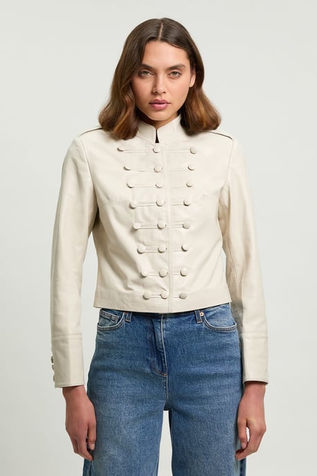 Leather Drummer Boy Detail Jacket - Image 1