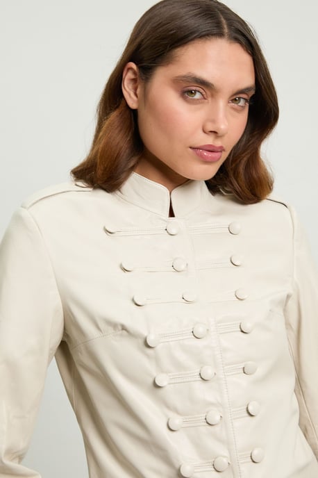 Leather Drummer Boy Detail Jacket - Image 4