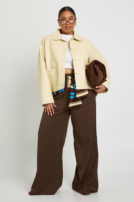 Plus Pu Elasticated Hem Jacket - Image 3
