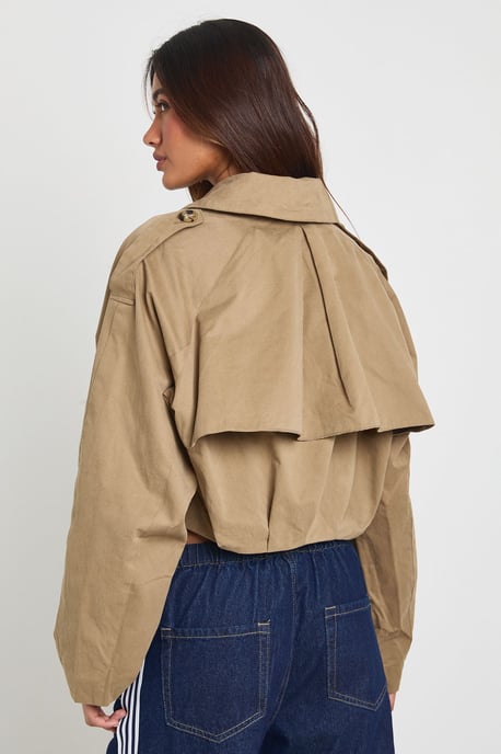 Cropped Utility Trench Jacket - Image 3