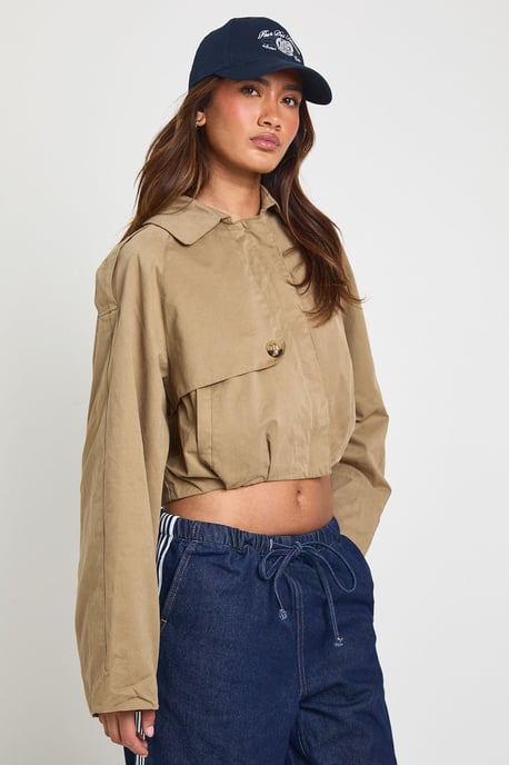 Cropped Utility Trench Jacket - Image 4