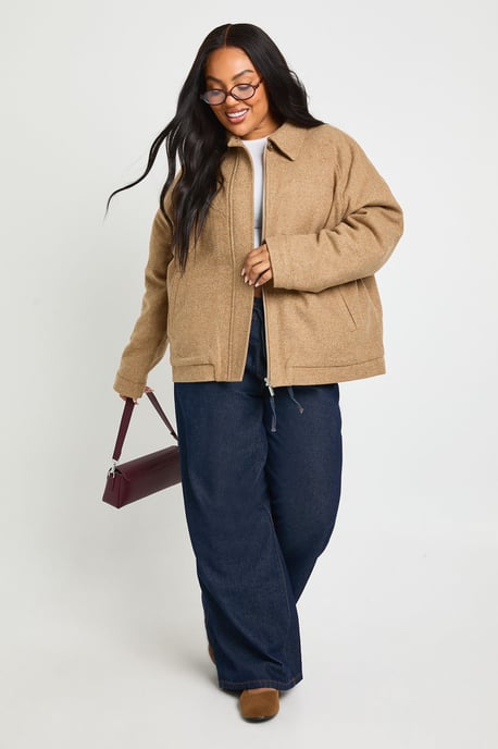 Plus Wool Look Oversized Jacket - Image 3