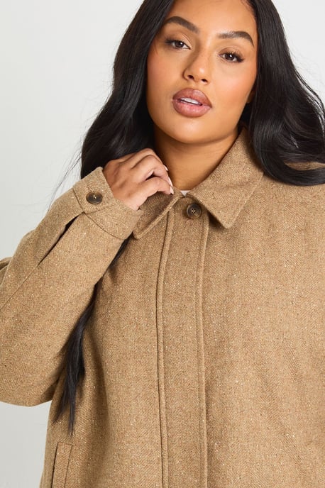 Plus Wool Look Oversized Jacket - Image 4
