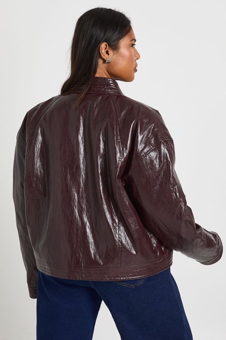 Plus Faux Leather Oversized Jacket - Image 2