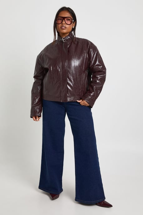Plus Faux Leather Oversized Jacket - Image 3