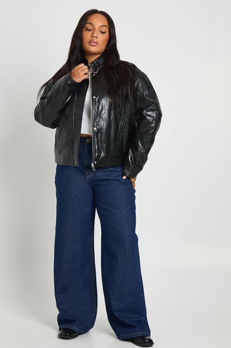 Plus Faux Leather Oversized Jacket - Image 3