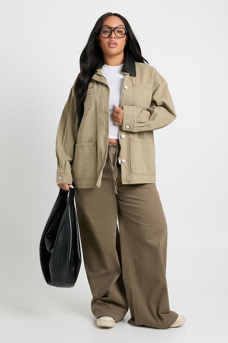 Plus Collared Oversized Jacket - Image 3