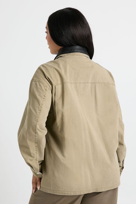Plus Collared Oversized Jacket - Image 4