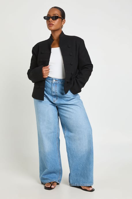Plus Military Cropped Jacket - Image 3