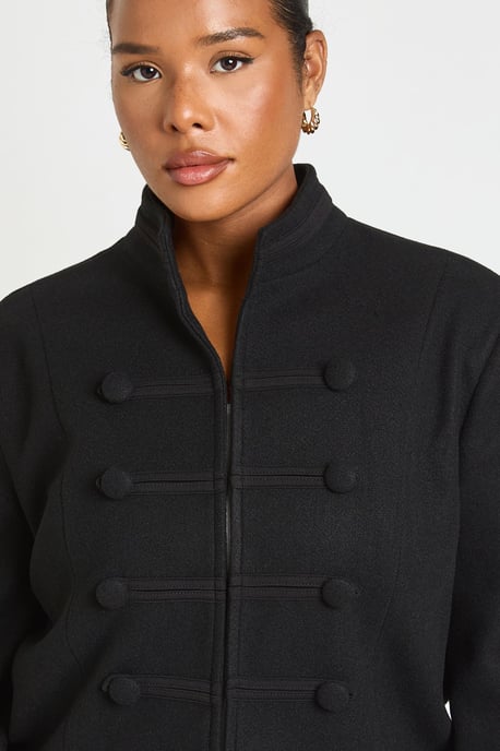 Plus Military Cropped Jacket - Image 4