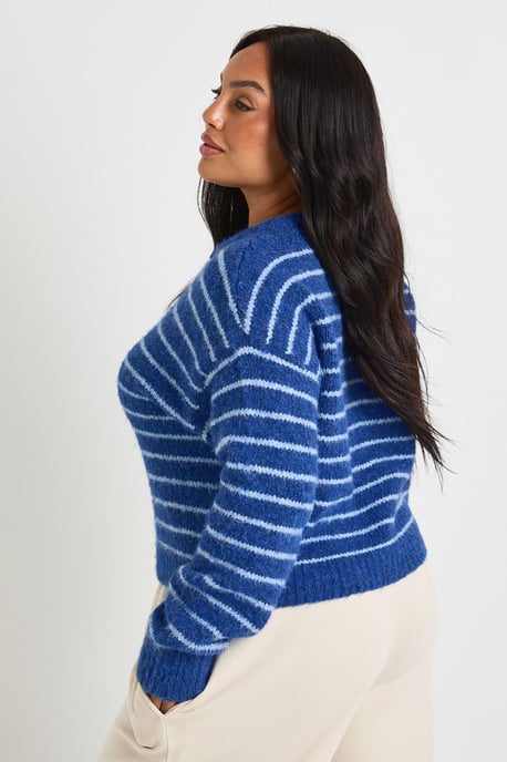 Plus Button Down Stripe Cardigan - Image 2
