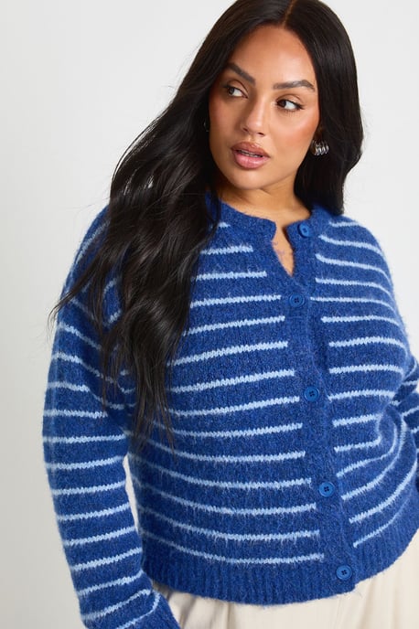Plus Button Down Stripe Cardigan - Image 4