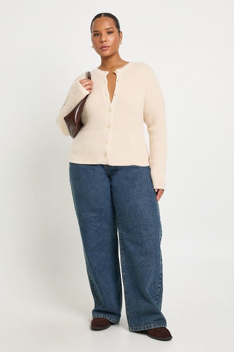 Plus Cinched Button Down Soft Cardigan - Image 3