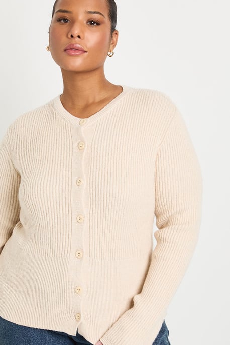 Plus Cinched Button Down Soft Cardigan - Image 4