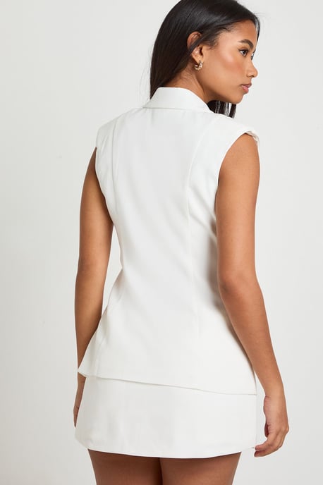 Button Detail Cinched Waistcoat - Image 2
