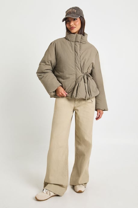 Tie Detail Puffer Jacket - Image 3