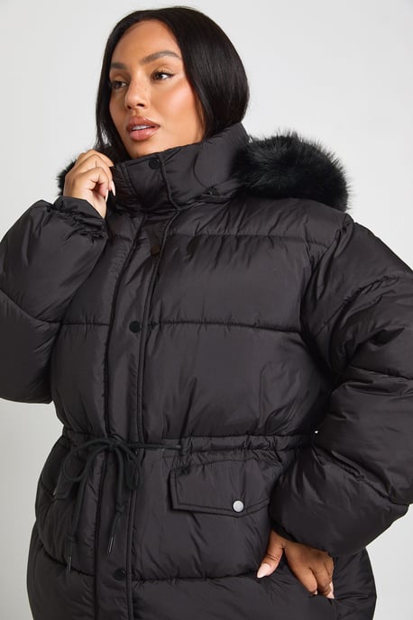 Plus Faux Fur Trim Parka - Image 4