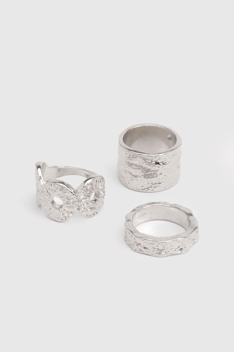 Hammered Chunky Rings 3 Pack - Image 2