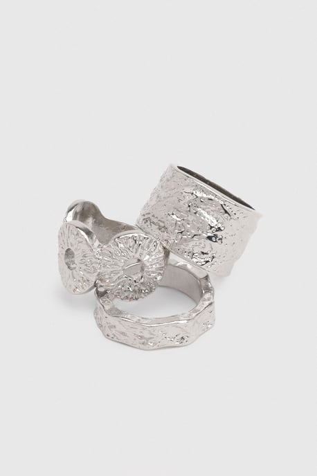 Hammered Chunky Rings 3 Pack - Image 3