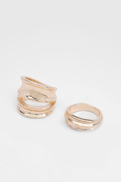 Hammered Chunky Rings 2 Pack - Image 2