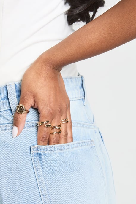 Hammered Statement Rings 5 Pack - Image 3