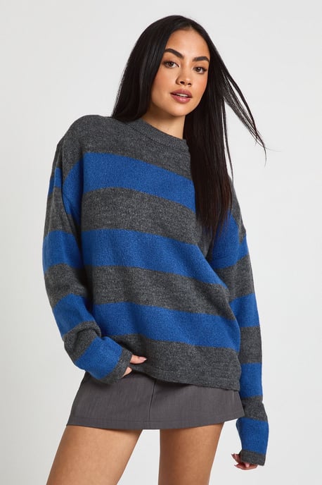 Soft Knit Stripe Crew Neck Jumper - Image 1